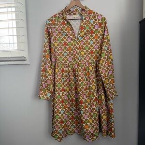 Kathleen Maeve Large Gingerbread Mini Dress Gumdrops Holiday Peplum Christmas